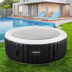 Arebos Thermoabdeckung für Whirlpool 6P Ø167 cm grau Clearance