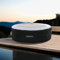 Arebos Thermoabdeckung für Whirlpool 6P Ø167 cm grau Clearance