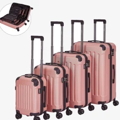 Arebos 4 tlg. Reisekoffer Set Rosé-Gold Clearance
