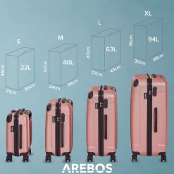 Arebos 4 tlg. Reisekoffer Set Rosé-Gold Clearance
