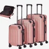 Arebos 3 tlg. Reisekoffer Set Rosé-Gold Best