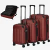 Arebos 3 tlg. Reisekoffer Set Rot Discount
