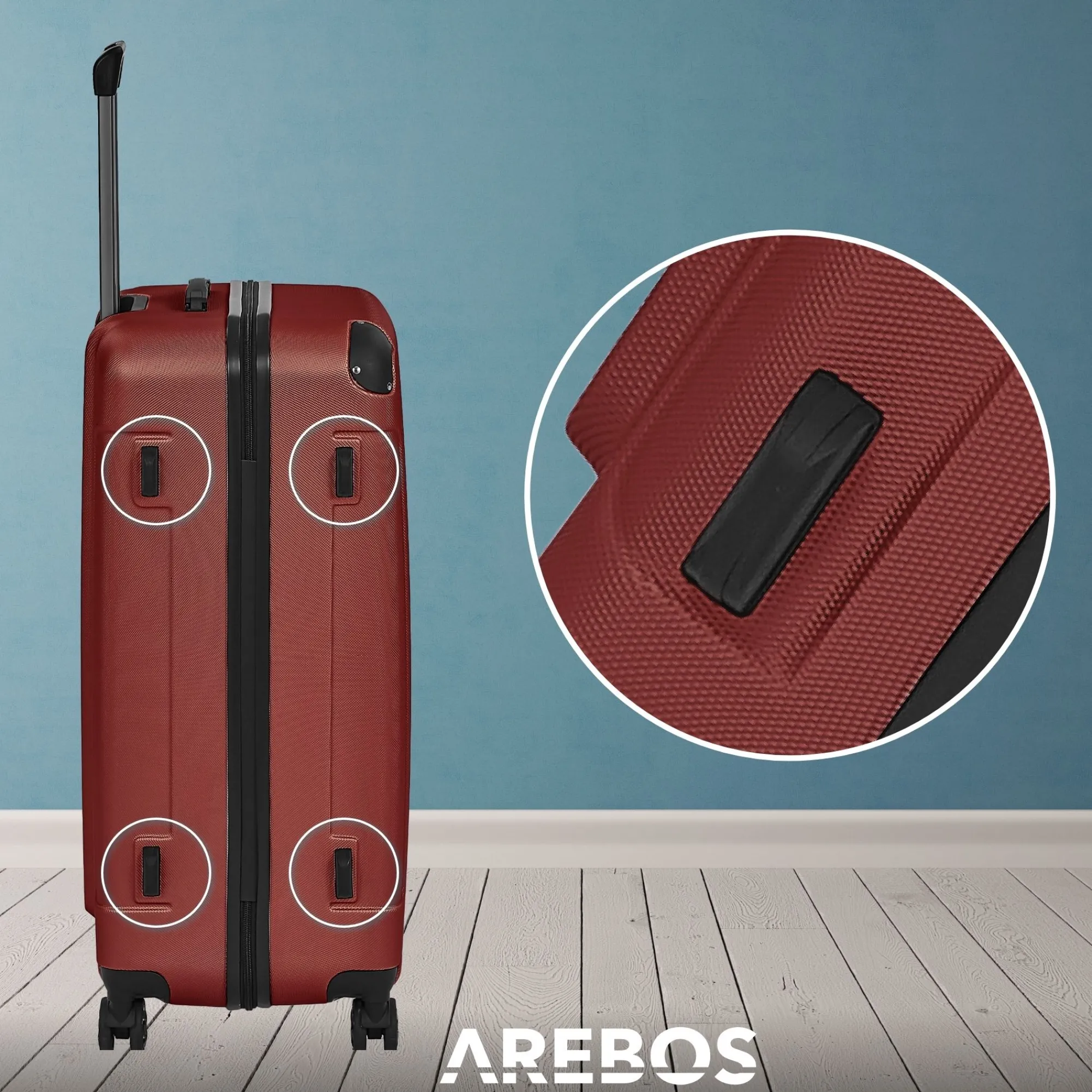 Arebos 4 tlg. Reisekoffer Set Rot Best