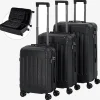Arebos 3 tlg. Reisekoffer Set Schwarz Sale