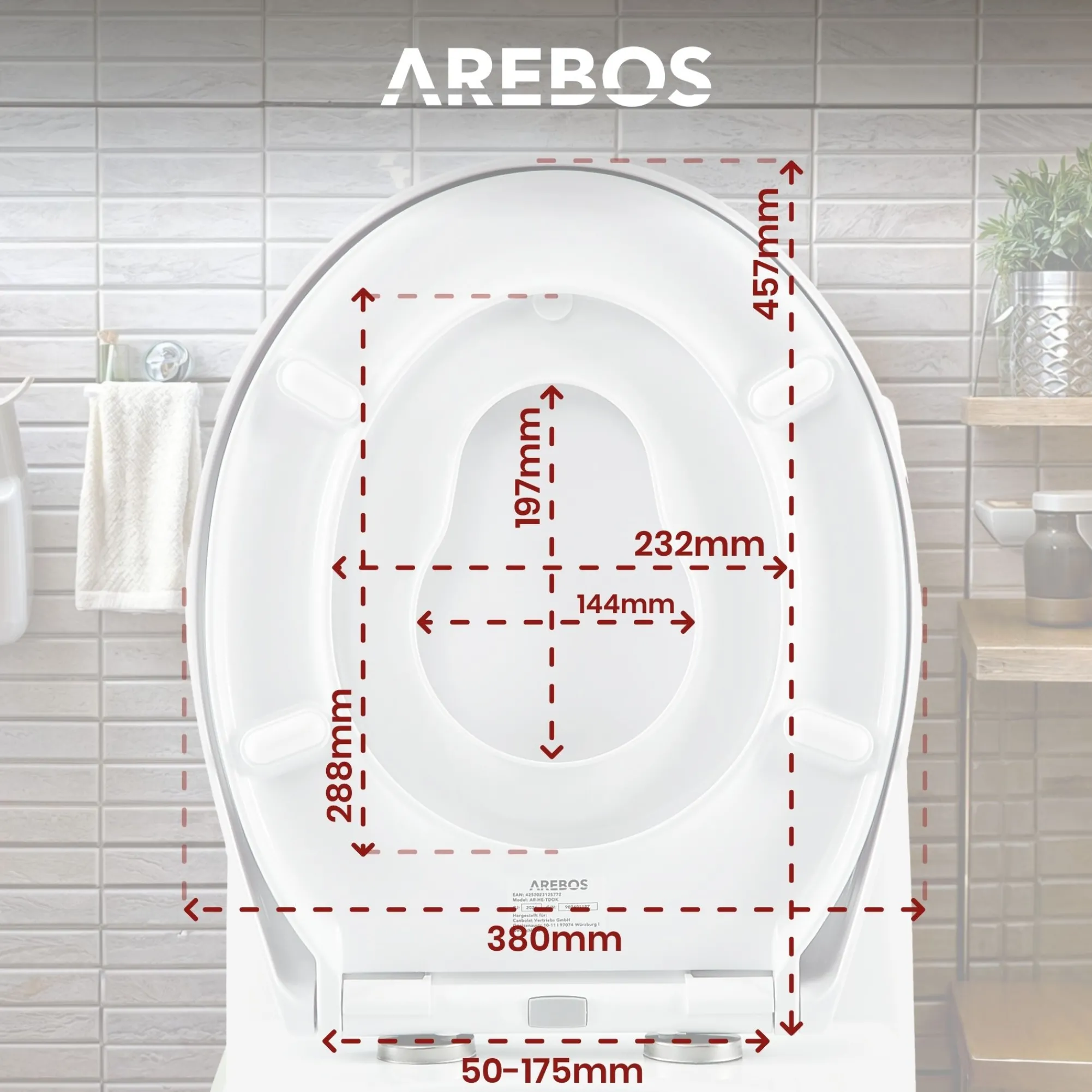 Arebos Toilettendeckel Oval mit Kindersitz