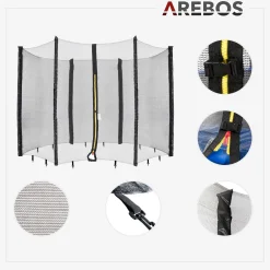 Arebos Trampolin Randabdeckung + Netz 305cm 6 Stangen Outlet
