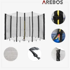 Arebos Trampolin Randabdeckung + Netz 430 cm 8 Stangen Sale
