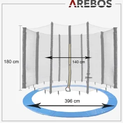 Arebos Trampolin Randabdeckung + Netz 396 cm Sale