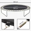 Arebos Trampolin Sprungmatte 305 cm 64 Ösen 140 mm Clearance