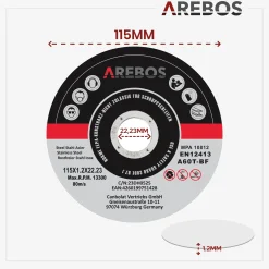 Arebos Trennscheiben 115mm - 200 Stück Discount