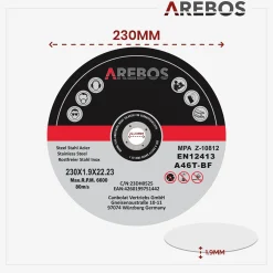 Arebos Trennscheiben 230 mm - 25 Stück Sale