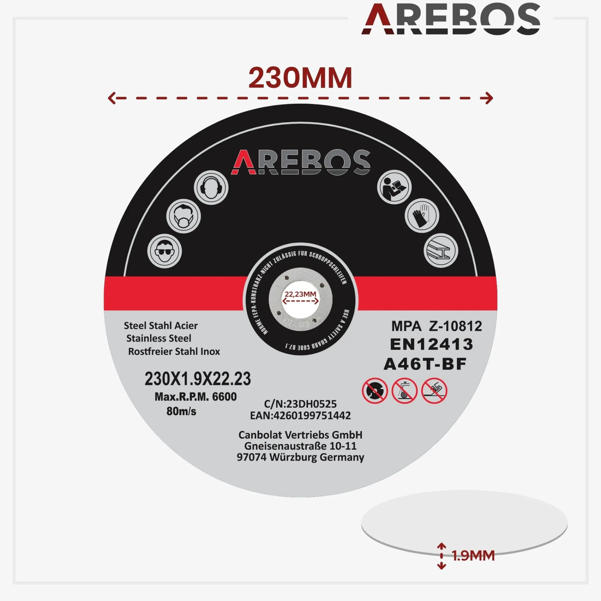 Arebos Trennscheiben 230 mm - 25 Stück Sale
