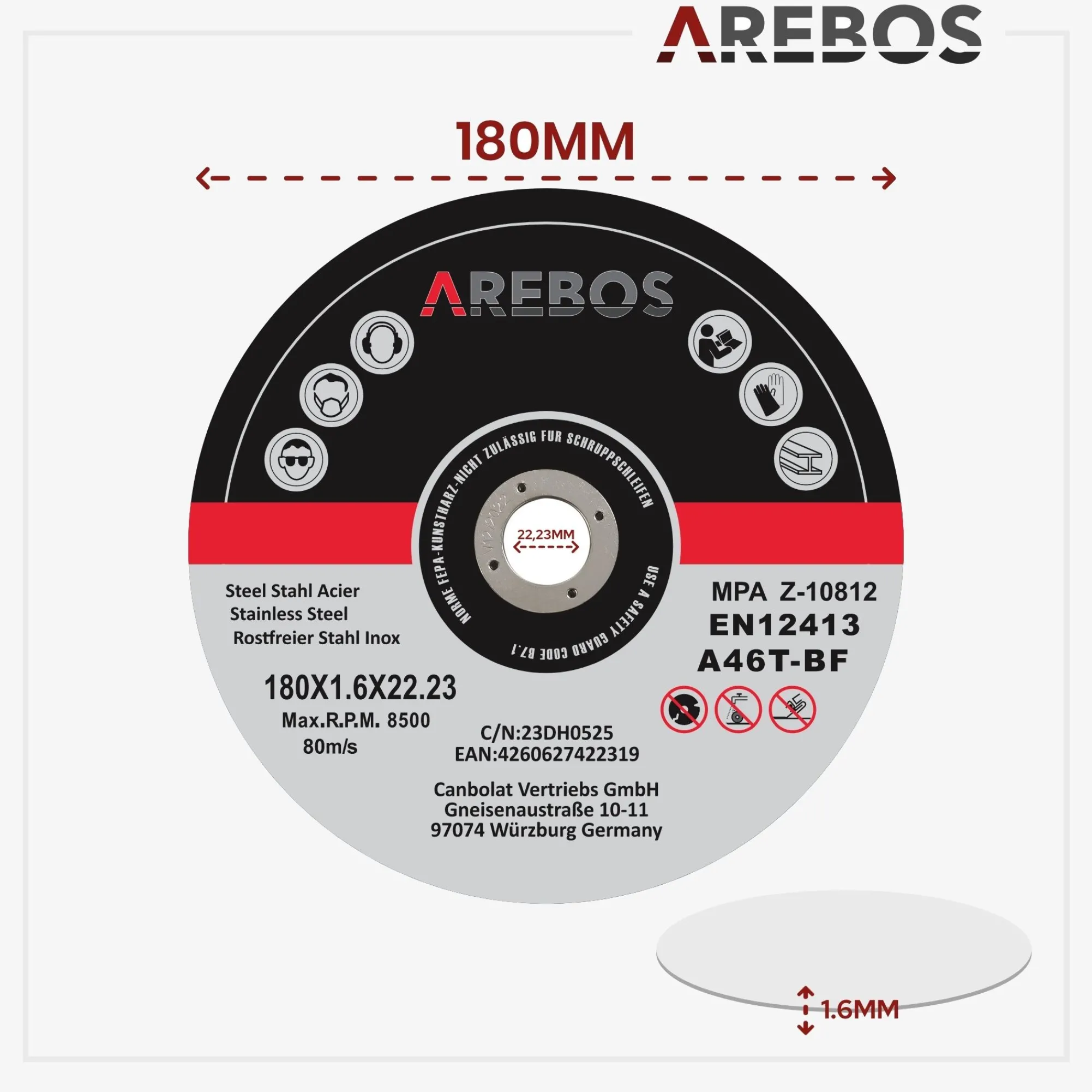 Arebos Trennscheiben 180 mm - 50 Stück Outlet