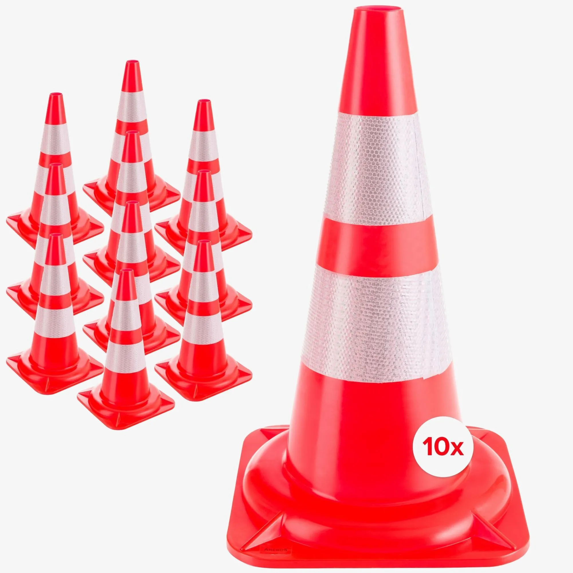 Arebos Verkehrs-Leitkegel 10 Stück Hot