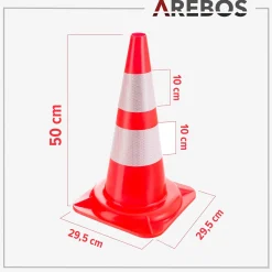 Arebos Verkehrs-Leitkegel 10 Stück Hot