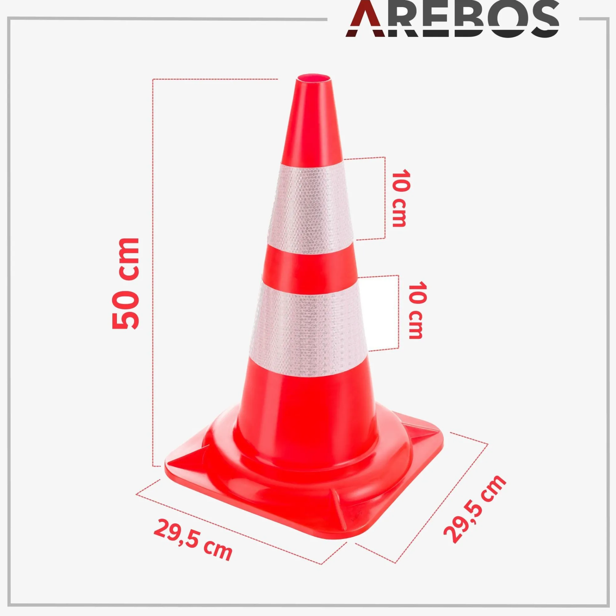Arebos Verkehrs-Leitkegel 10 Stück Hot