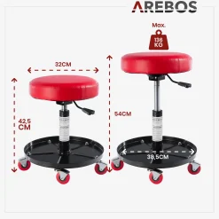 Arebos Werkstatthocker 360° drehbar Clearance