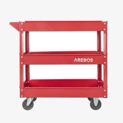 Arebos Werkstattwagen mit 3 Fächern rot Discount