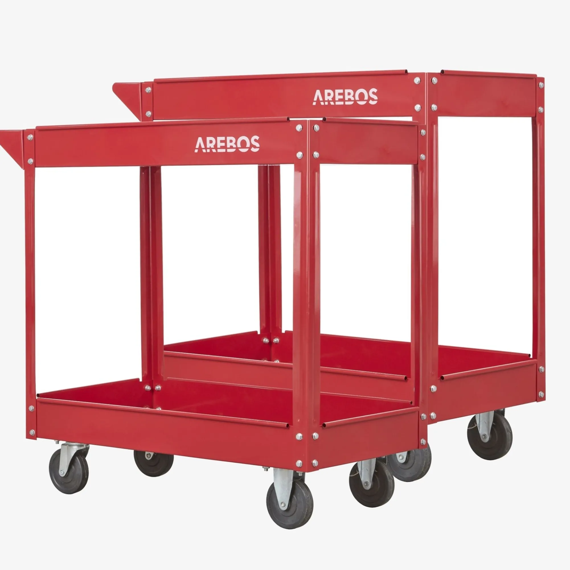 Arebos Werkstattwagen mit 2 Fächern 2 Stück rot Discount