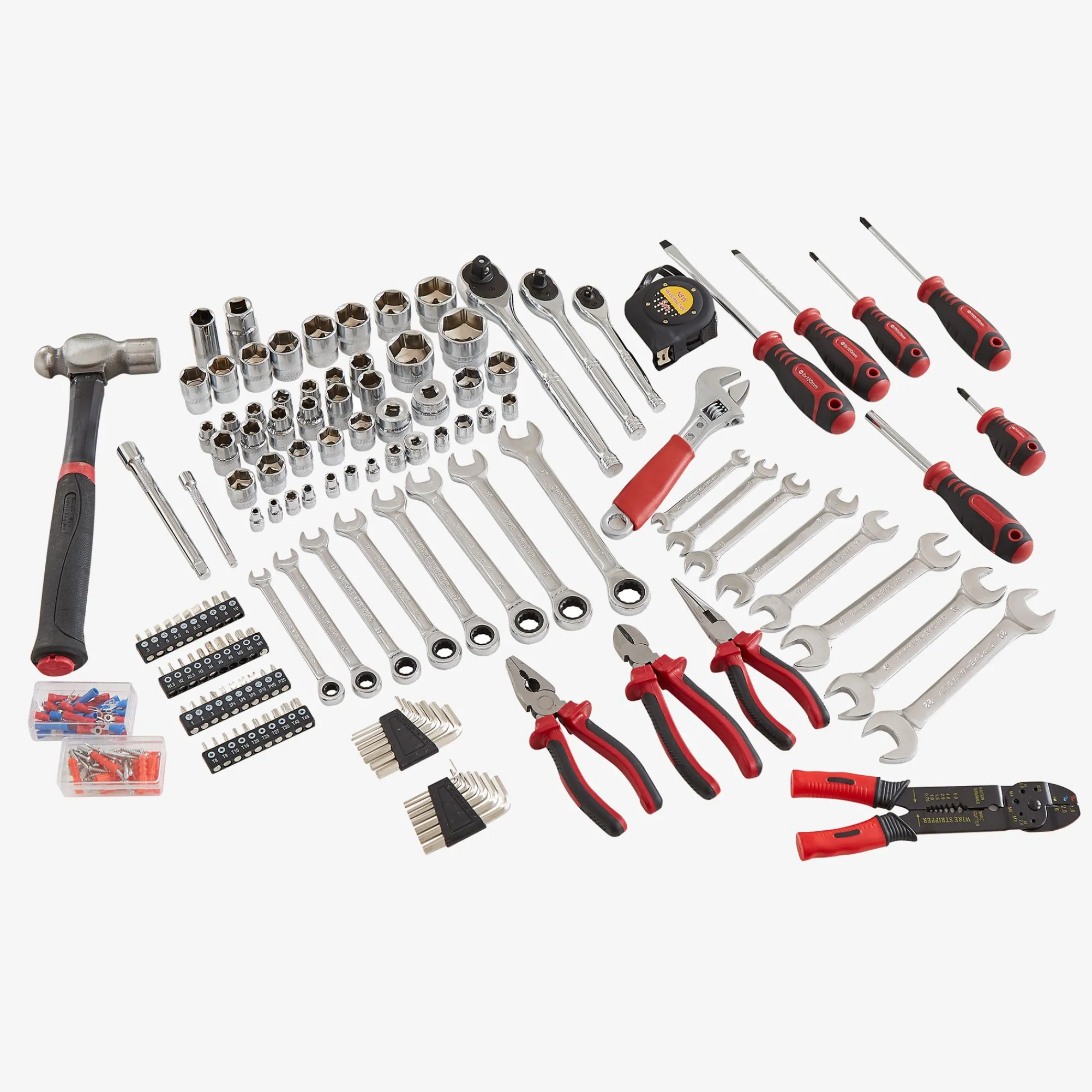 Arebos Werkzeugkoffer inkl. 172-tlg. Rot Outlet