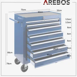 Arebos Werkzeugwagen - 7 Fächer Discount