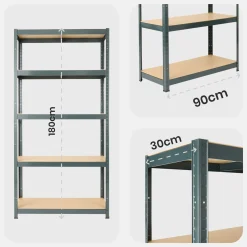 Arebos 2x Schwerlastregal 180 x 90 x 30 cm 875 kg Anthrazit Online