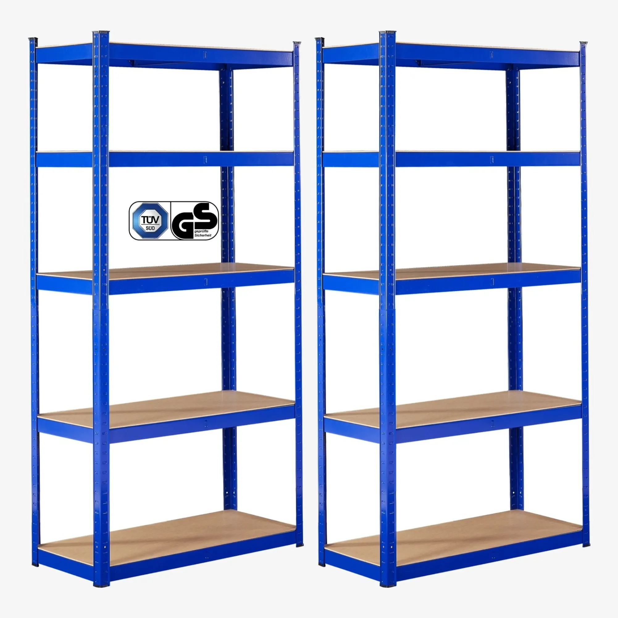 Arebos 2x Schwerlastregal 180 x 90 x 30 cm 875 kg Blau Discount