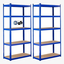 Arebos 2x Schwerlastregal 180 x 90 x 40 cm 875 kg Blau Clearance