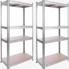 Arebos 2x Schwerlastregal 160 x 80 x 40 cm 320 kg Silber Best