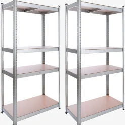 Arebos 2x Schwerlastregal 160 x 80 x 40 cm 320 kg Silber Best