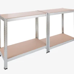 Arebos 2x Schwerlastregal 160 x 80 x 40 cm 320 kg Silber Best