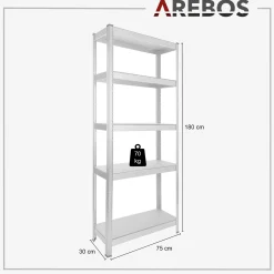 Arebos 2x Schwerlastregal 180 x 75 x 30 cm 350 kg Silber Best
