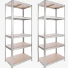 Arebos 2x Schwerlastregal 180 x 75 x 45 cm 875 kg Silber New