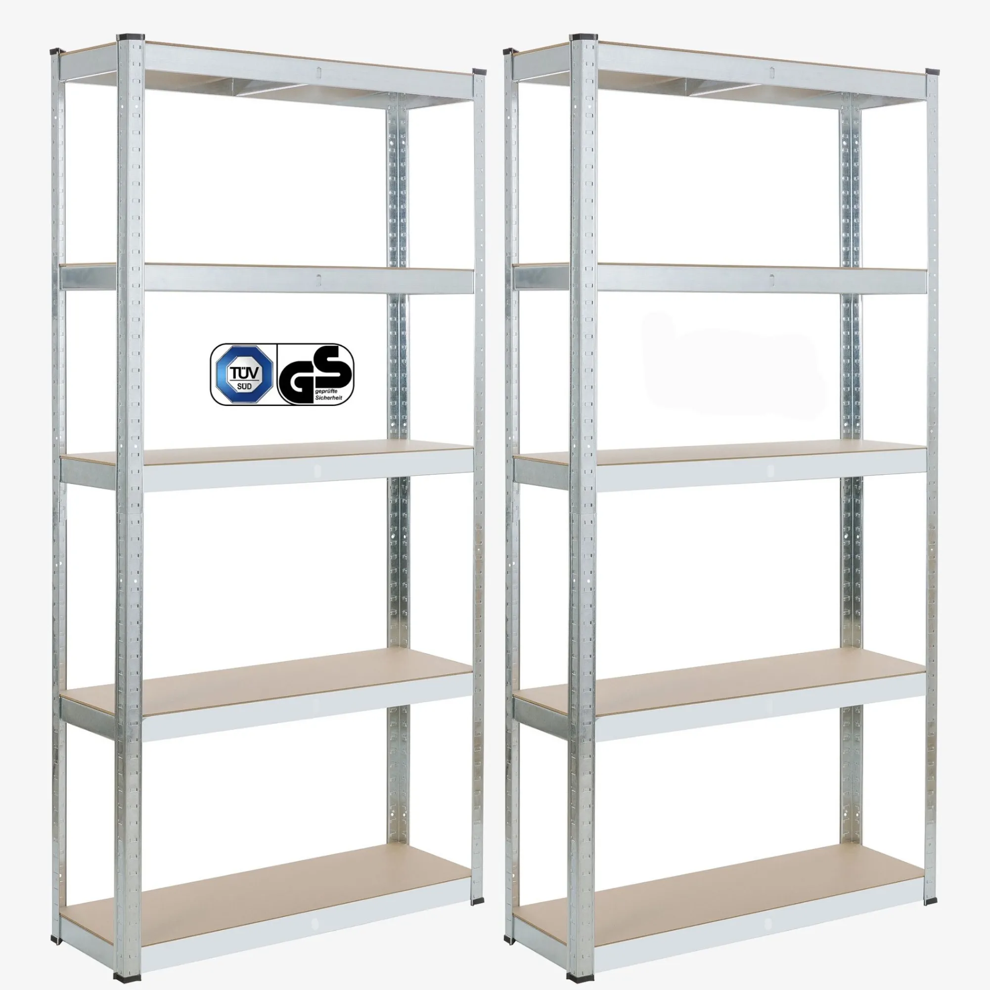 Arebos 2x Schwerlastregal 180 x 90 x 30 cm 875 kg Silber Online